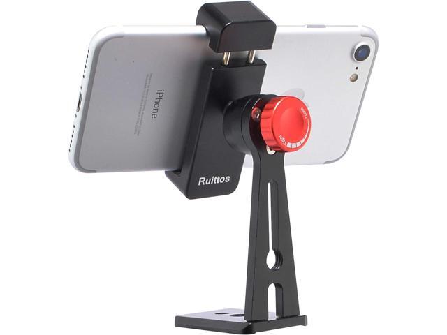 Phone Holder for Tripod, Metal Cellphone Tripod Adapter 360 Degree Rotation Vertical Video Smartphone Bracket Clip Compatible with iPhone X XS XR 8...