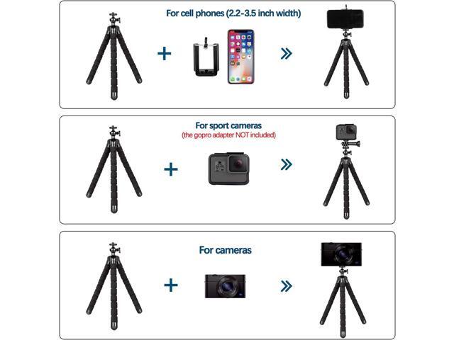 Phone Tripods, Flexible Tripods and Portable Adjustable Tripod with Wireless Remote, Compatible with iPhone/Android Phones, Mini Camera Tripod...
