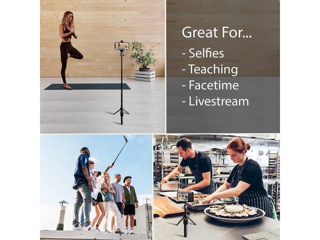 Fugetek 42' Compact Selfie Stick & Tripod, Extendable, Wireless Bluetooth Remote, Lightweight Aluminum, Travel Ready, Compatible with iPhone 14 13...