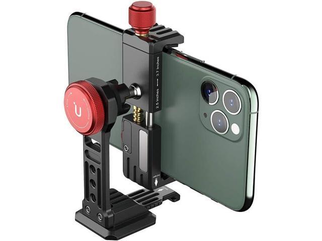 Cell Phone Tripod Mount, ULANZI ST-14 Smartphone Tripod Mount Adapter Aluminum with Cold Shoe, 360° Cell Phone Stand Holder Clamp for iPhone17 16...