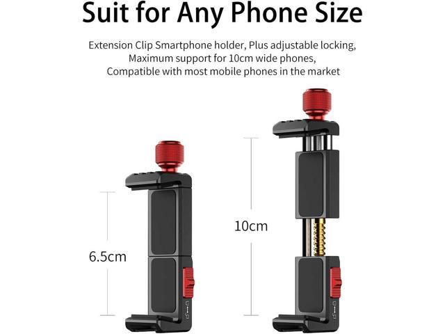 Cell Phone Tripod Mount, ULANZI ST-14 Smartphone Tripod Mount Adapter Aluminum with Cold Shoe, 360° Cell Phone Stand Holder Clamp for iPhone16 15...