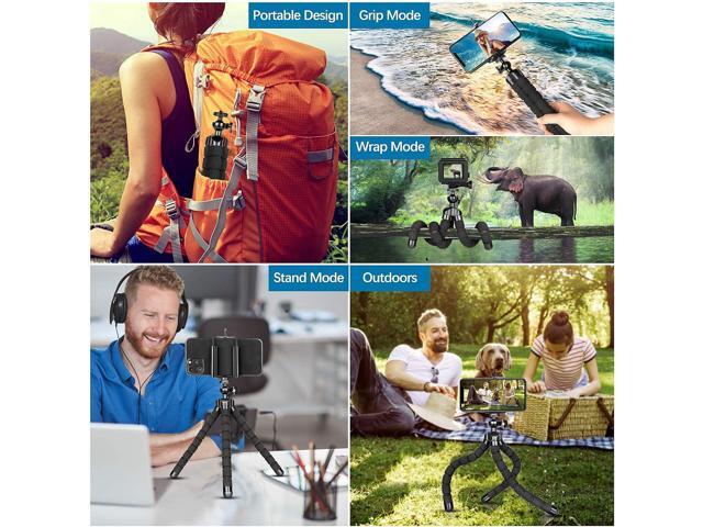 Phone Tripods, Flexible Tripods and Portable Adjustable Tripod with Wireless Remote, Compatible with iPhone/Android Phones, Mini Camera Tripod...