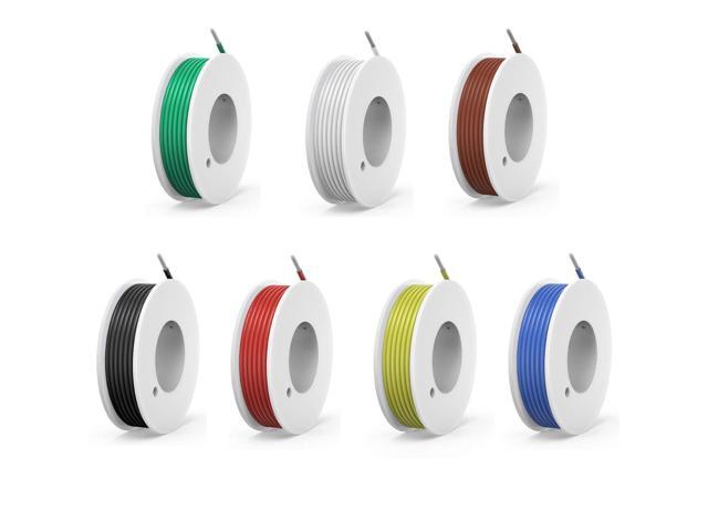 30 awg Silicone Electrical Wire Cable 7 Colors (65.6ft Each) 30Gauge Hookup Wires kit Stranded Tinned Copper Wire Flexible and Soft for DIY