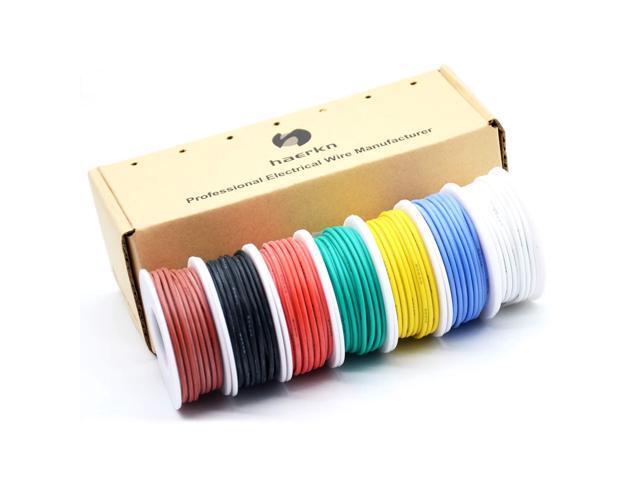 30 awg Silicone Electrical Wire Cable 7 Colors (65.6ft Each) 30Gauge Hookup Wires kit Stranded Tinned Copper Wire Flexible and Soft for DIY