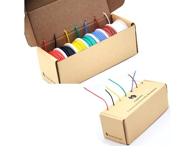 30 awg Silicone Electrical Wire Cable 7 Colors (65.6ft Each) 30Gauge Hookup Wires kit Stranded Tinned Copper Wire Flexible and Soft for DIY