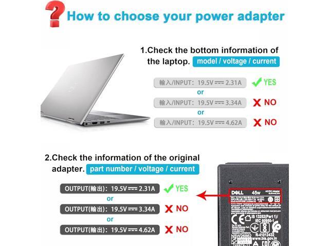New Dell 45w Laptop Charger fit for Dell Inspiron 15 3000 5000 7000 Series 14-5000 13-7000 13-5000 17-7000 15-3552 3555 3558 3565 3567 5551 5552...
