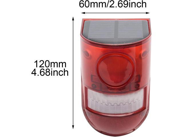 Solar Security Light Alarm,2Pack IP65 Waterproof PIR LED Motion Sensor Flashing Light Lamp,Built in Battery,Energy Saving Warning 110dB Loud Siren...