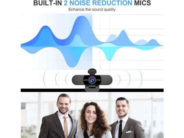 EMEET 1080P Webcam with Microphone, C960 Web Camera, 2 Mics Streaming Webcam, 90°FOV Computer Camera, Plug and Play USB Webcam for Online...