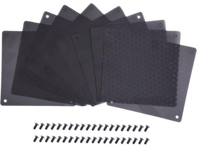 EBOOT 120 mm PC Fan Filters Dust Filter Computer Fan Filter Cooler PVC Black Dustproof Case Cover Computer Mesh 10 Packs with 40 Pieces of Screws