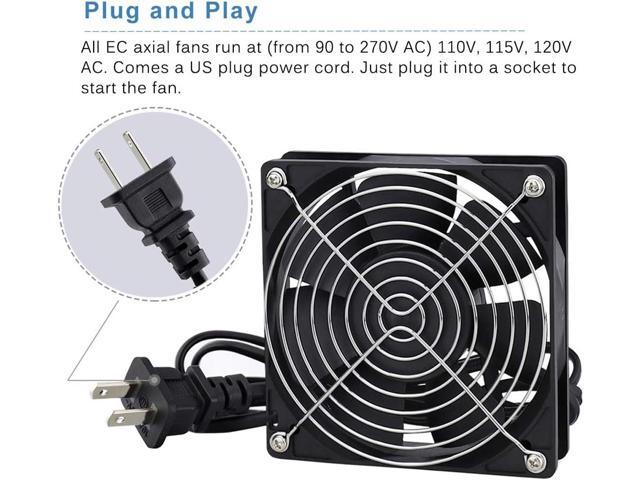 GDSTIME EC Cooling Fan 120mm x 120mm x 25mm AC 110V 115V 120V 220V 240V