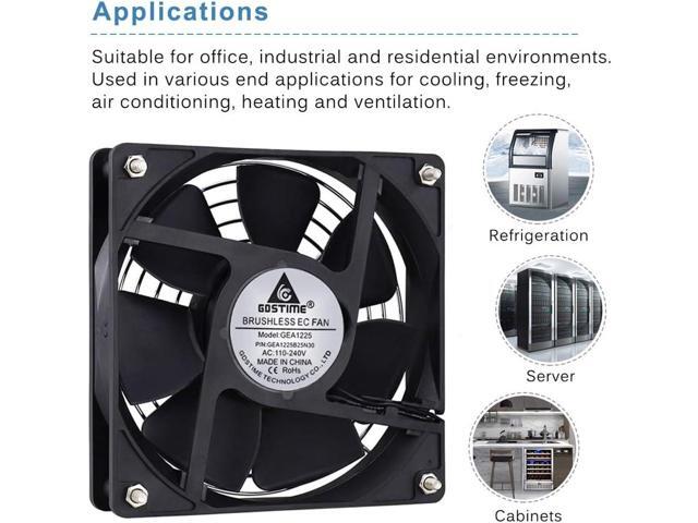 GDSTIME EC Cooling Fan 120mm x 120mm x 25mm AC 110V 115V 120V 220V 240V
