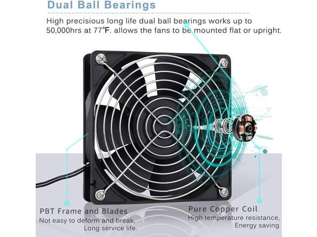GDSTIME EC Cooling Fan 120mm x 120mm x 25mm AC 110V 115V 120V 220V 240V