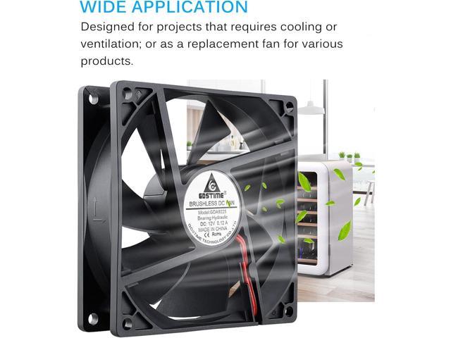 GDSTIME 92mm x 92mm x 25mm 90mm 3.6 Inches 12v Brushless Dc Cooling Fan 2 Pin