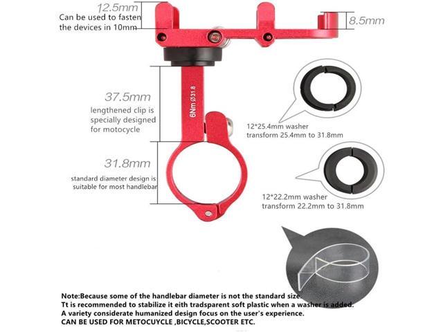 GUB Bicycle & Motorcycle Phone Mount - Aluminum Bike Phone Holder with 360°Rotation Adjustable Handlebar Phone Holder Compatible with iPhone Xs XR...