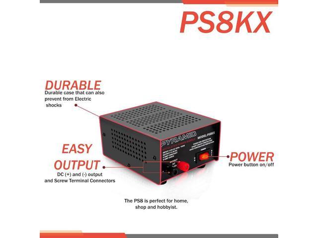 Pyramid Universal Compact Bench Power Supply - 6 Amp Linear Regulated Home Lab Benchtop AC-to-DC 12V Converter w/ 13.8 Volt DC 115V AC 100 Watt...