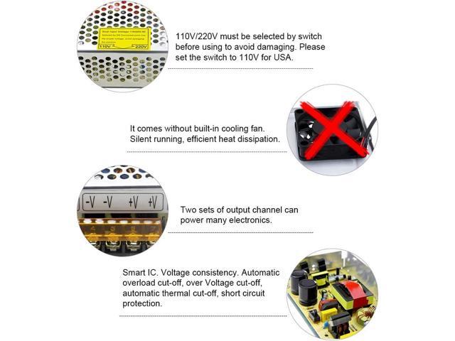 SHNITPWR 12V 15A 180W Power Supply Adapter 110V / 220V AC to DC Universal Regulated Switching Power Converter Transformer LED Driver for LED Light...