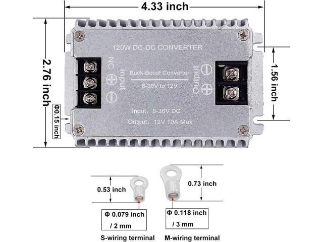 DC to DC High Efficiency Voltage Converter 8-36V to 12V 10A 120W Buck-Boost Converter DIY Power Supply Step-Down/Up Transformer