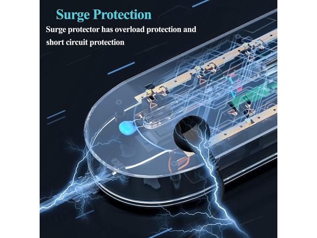 10-Outlet Power Strip with 3 USB Ports, 3 Prong Adapter, 6.6ft Extension Cord, 5V 3.4A USB, Surge Protector - Black