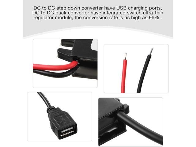 Weewooday 12V to 5V DC Converter Buck Module USB Output Power Adapter DC Regulator Car Power Converter
