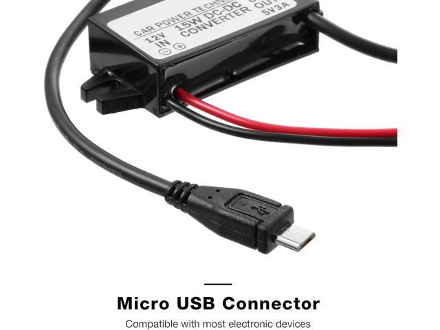 DC-DC Buck Converter Module 12V to 5V Micro USB Power Adapter Compatible with Ring Alarm Keypad (3 Pieces)