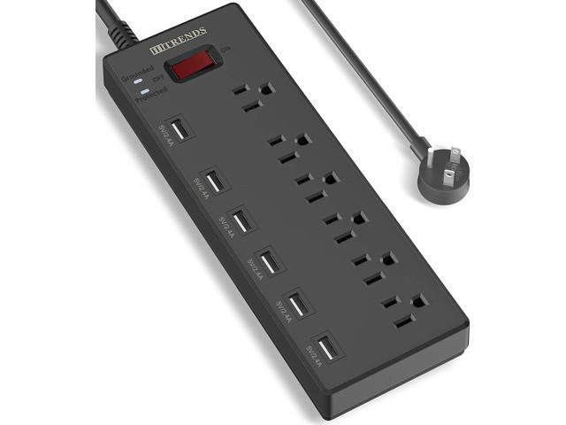 Power Strip, HITRENDS Surge Protector with 6 AC Outlets & 6 USB Charging Ports, 6 Feet Heavy Duty Extension Cord, 1625W/13A Multiplug for Home...