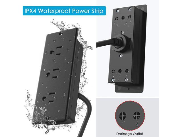Conference Recessed Power Strip Socket Waterproof,Furniture Recessed Power Strip,Flush Mount with 3 Outlets,6ft Extension Cord with Flat Plug