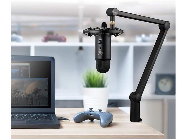 Blue Microphones Compass Premium Tube-Style Microphone Broadcast Boom Arm with Internal Springs, Desktop Clamp and Built-in Cable Management for...