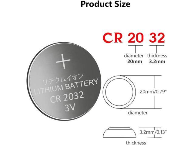 ECR2032 3V Lithium Coin Cell Battery CR2032 (100 Pack)