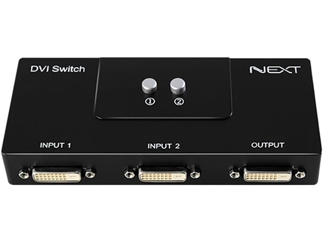 DVI 2 Port Manual Switch Box Monitor Single Mode 1920x1080 2:1