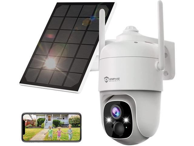 Anpviz Wireless Security Camera Outdoor, Solar Powered 2.4G WiFi, AI PIR Motion Detection, Pan & Tilt PTZ 1080P Full Color Night Vision Camera.