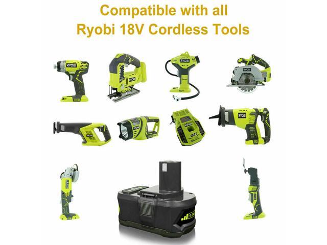 GREENTECH P108 BATTERY FOR RYOBI 18V POWER TOOLS - HIGH CAPACITY LITHIUM-ION 18V 6.0AH (2 PACK) REPLACES RYOBI P108 18V BATTERY