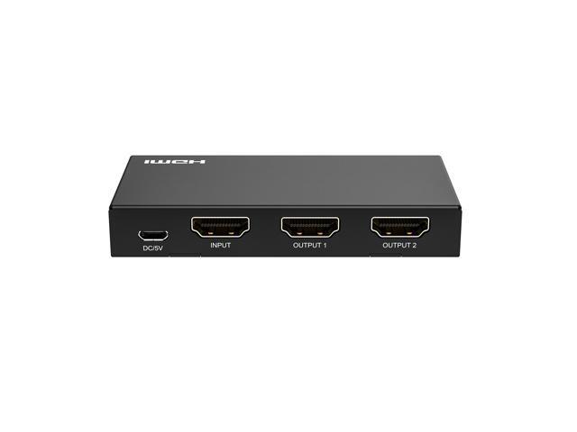 PORTTA 4K HDMI 2-Port Video Splitter 1x2 HDMI Splitter w/ Solid Aluminum Housing 4K 60Hz