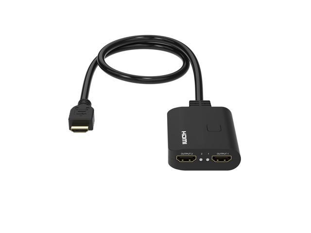 PORTTA HDMI Splitter 1×2 Splitter Supports 4K@60Hz 4:4:4 HDMI Duplicator/Distributor UltaHD High-Resolution Down Scaler