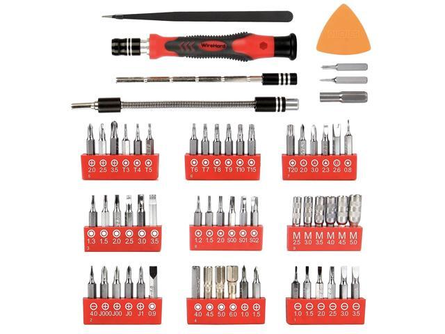 WIREHARD 62 in 1 Precision Screwdriver Set Repair Tool Kit - Magnetic Steel Specialty Bits for All iPhone and Smartphone Models, MacBook, Desktop...