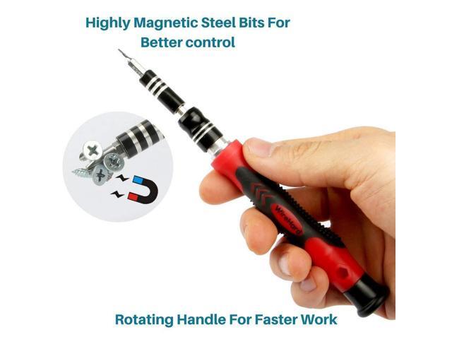 WIREHARD 62 in 1 Precision Screwdriver Set Repair Tool Kit - Magnetic Steel Specialty Bits for All iPhone and Smartphone Models, MacBook, Desktop...