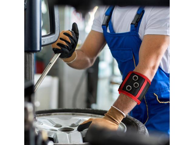 PREMIUM Magnetic Wristband Armband with Strong Magnets for Holding Screws, Nails, Bolts, Drills and Screwdriver Bits set - for Holding Sewing Tools...