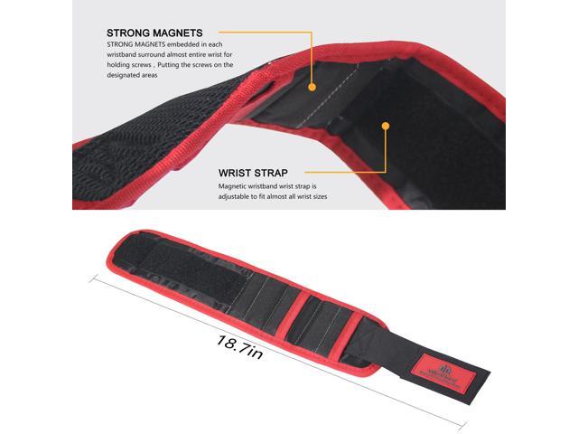 PREMIUM Magnetic Wristband Armband with Strong Magnets for Holding Screws, Nails, Bolts, Drills and Screwdriver Bits set - for Holding Sewing Tools...