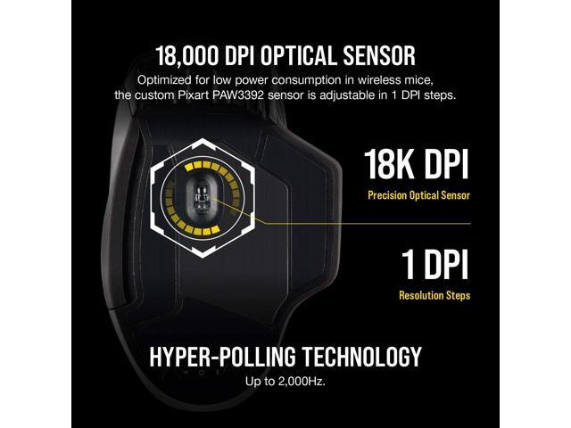 CORSAIR - DARK CORE RGB PRO Wireless Optical Gaming Mouse with Slipstream Technology - Wireless - Black - image 10