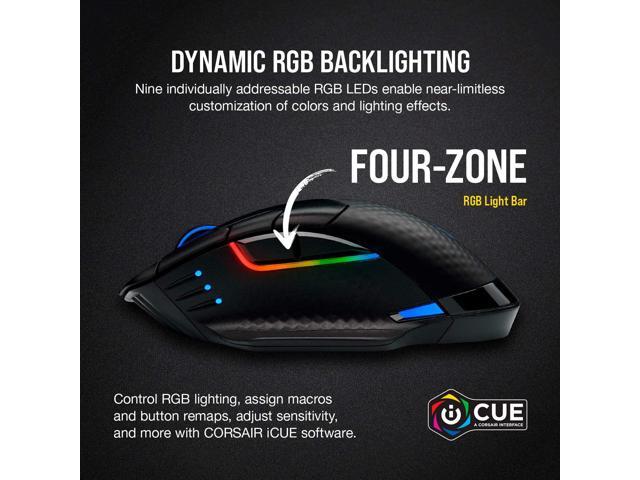 CORSAIR - DARK CORE RGB PRO Wireless Optical Gaming Mouse with Slipstream Technology - Wireless - Black - image 12