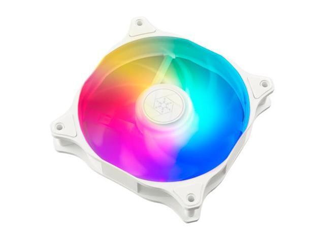 silverstone technology air blazer 120rw, pwm, argb, 120mm, white frame, translucent fan blades, hydro bearing, sst-ab120rw-argb