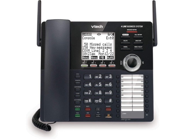 VTech AM18447 Main Console 4-Line Expandable Small Business Office Phone System with Answering Machine, Intercom, Auto Attendant & Music on Hold,...