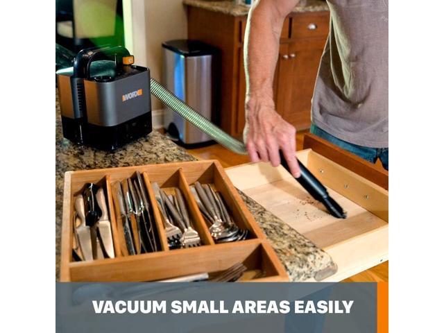 WORX WX030L 20V Power Share Cordless Cube Vac Compact Vacuum, Black