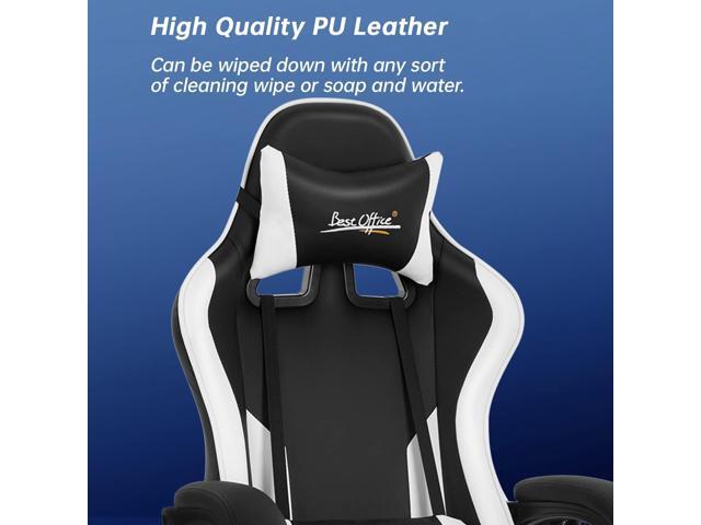 Gaming Chair Office Chair Desk Chair with Footrest Lumbar Support Headrest Armrest Task Rolling Swivel Ergonomic E-Sports Adjustable PC Gamer Chair...