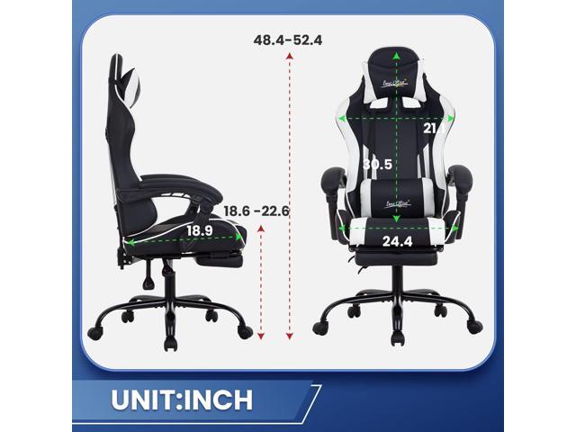 Gaming Chair Office Chair Desk Chair with Footrest Lumbar Support Headrest Armrest Task Rolling Swivel Ergonomic E-Sports Adjustable PC Gamer Chair...
