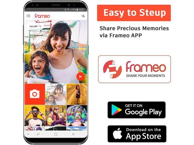 10.1 inch Digital Picture Frame WiFi Smart Digital Photo Frame Wood IPS HD 1280 * 800 1080P Touch Screen Auto-Rotate Easy Setup to use Free Share...