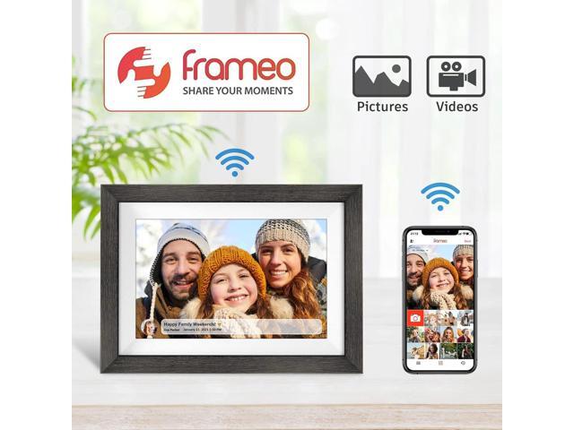10.1 inch Digital Picture Frame WiFi Smart Digital Photo Frame Wood IPS HD 1280 * 800 1080P Touch Screen Auto-Rotate Easy Setup to use Free Share...