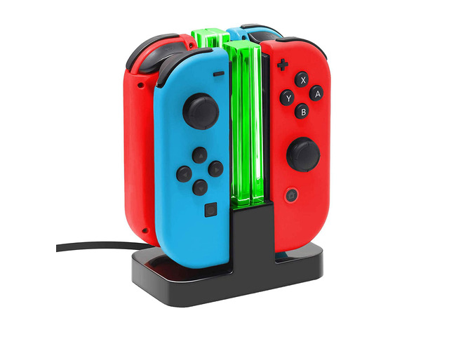 TALK WORKS Nintendo Switch Joy-Con Charging Dock Station Compatible w/ Switch OLED - Charger Base Remote Accessories Docking Station For 4 Controllers