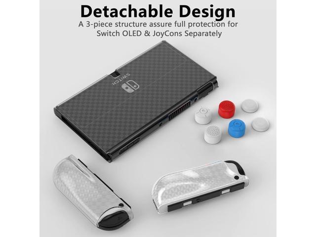 HEYSTOP Switch OLED Case for Nintendo Switch OLED Model, Dockable Cover Hard PC Protector Case for Switch OLED Grips for Switch OLED Console and...