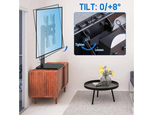 MOUNTUP Universal TV Stand, Table Top TV Stands for 37 to 65, 70, 75 Inch Flat Screen TVs, Height Adjustable, Tilt, Swivel TV Mount with Tempered...