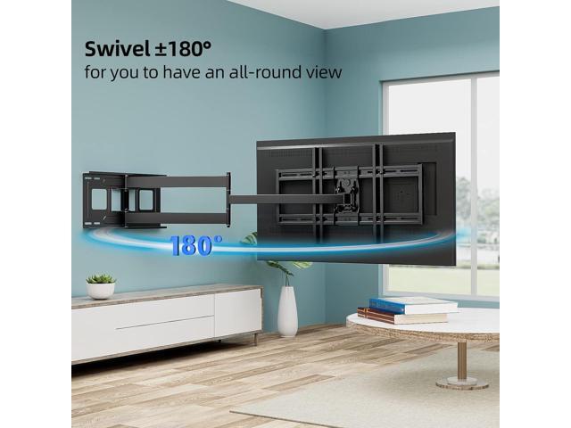 Long Arm TV Wall Mount for 42-80 inch TVs, Full Motion with 43 inch Extension Articulating Arms, Swivel and Tilt TV Bracket, Holds up to 110 lbs,...